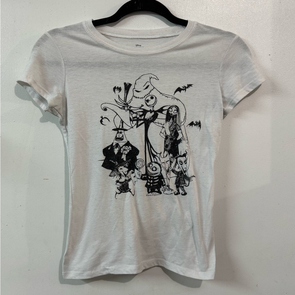 Disney White Short Sleeve Tee with Nightmare Before Christmas Design